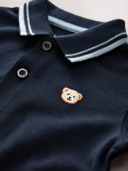 Dsiney Kidz - Navy Long Sleeve Polo Shirt (3mths-7yrs) image 3