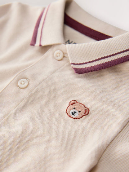 Dsiney Kidz - Cream Long Sleeve Polo Shirt (3mths-7yrs) image 3