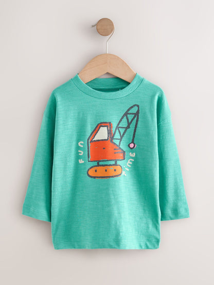 Dsiney Kidz - Multi Digger Long Sleeve Graphic Print T-Shirts 3 Pack (3mths-7yrs) image 3