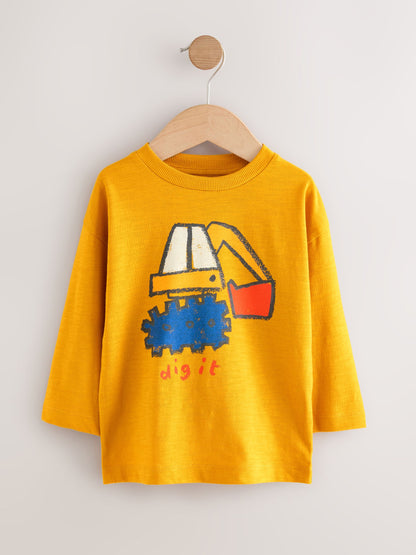 Dsiney Kidz - Multi Digger Long Sleeve Graphic Print T-Shirts 3 Pack (3mths-7yrs) image 4