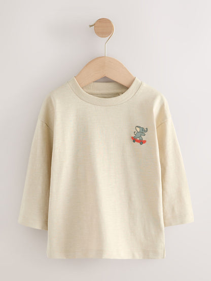 Multi Animals on Transport Long Sleeve T-Shirts 5 Pack (3mths-7yrs) image 2