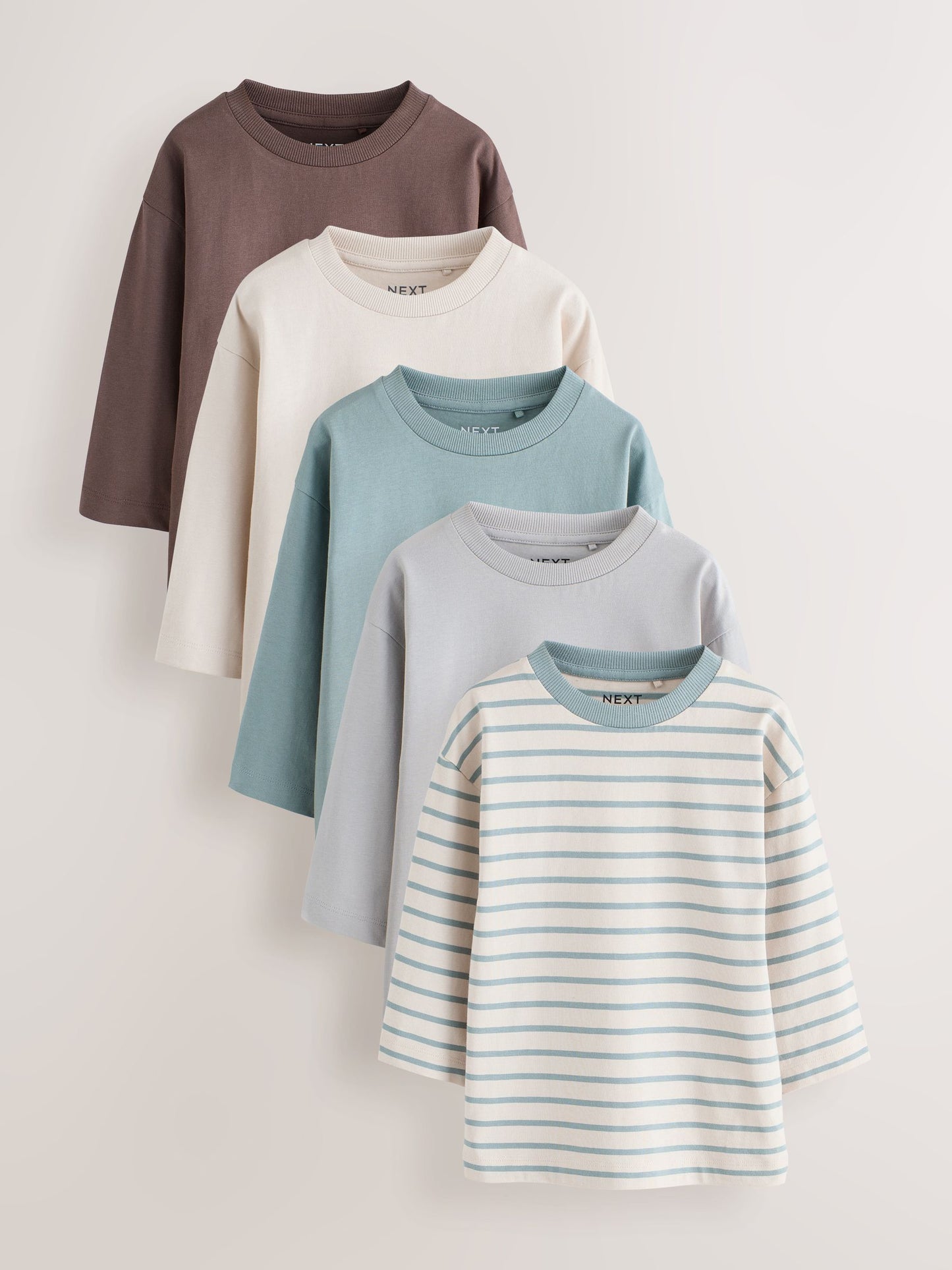 Multi Blue Long Sleeve T-Shirts 5 Pack (3mths-7yrs) image 1