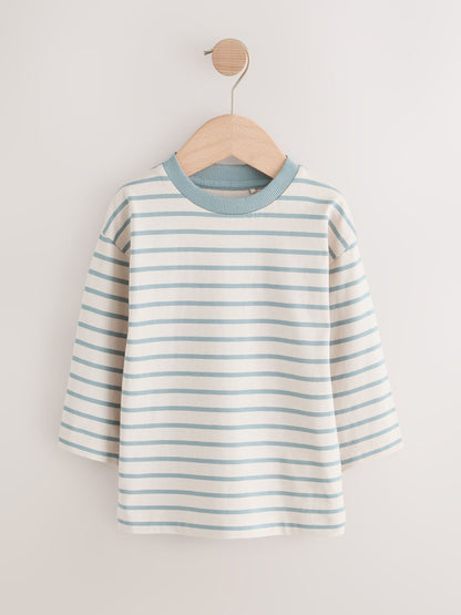 Multi Blue Long Sleeve T-Shirts 5 Pack (3mths-7yrs) image 2