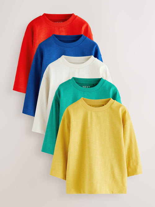 Multi Bright Long Sleeve T-Shirts 5 Pack (3mths-7yrs) image 1