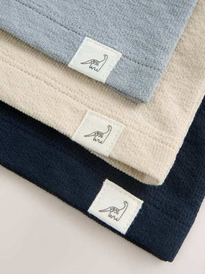 Navy/Blue/Stone Long Sleeve Henley T-Shirts 3 Pack (3mths-7yrs) image 7
