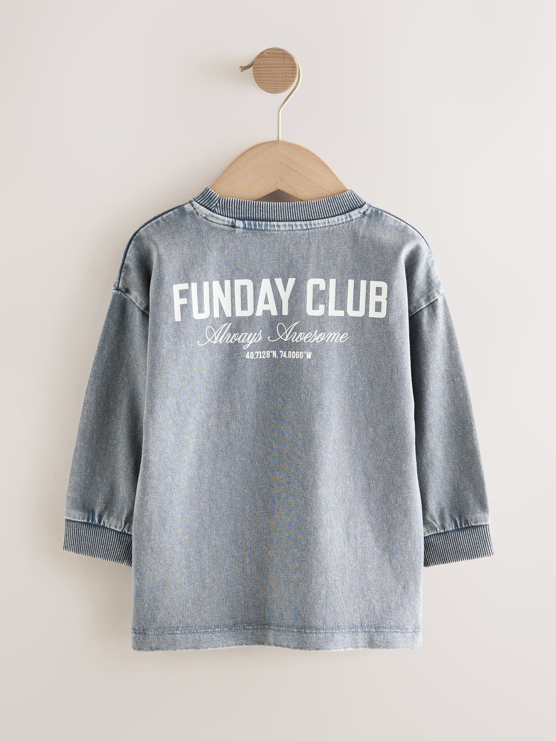Black/Grey/White Slogan Long Sleeve Graphic Print T-Shirts 3 Pack (3mths-7yrs) image 4