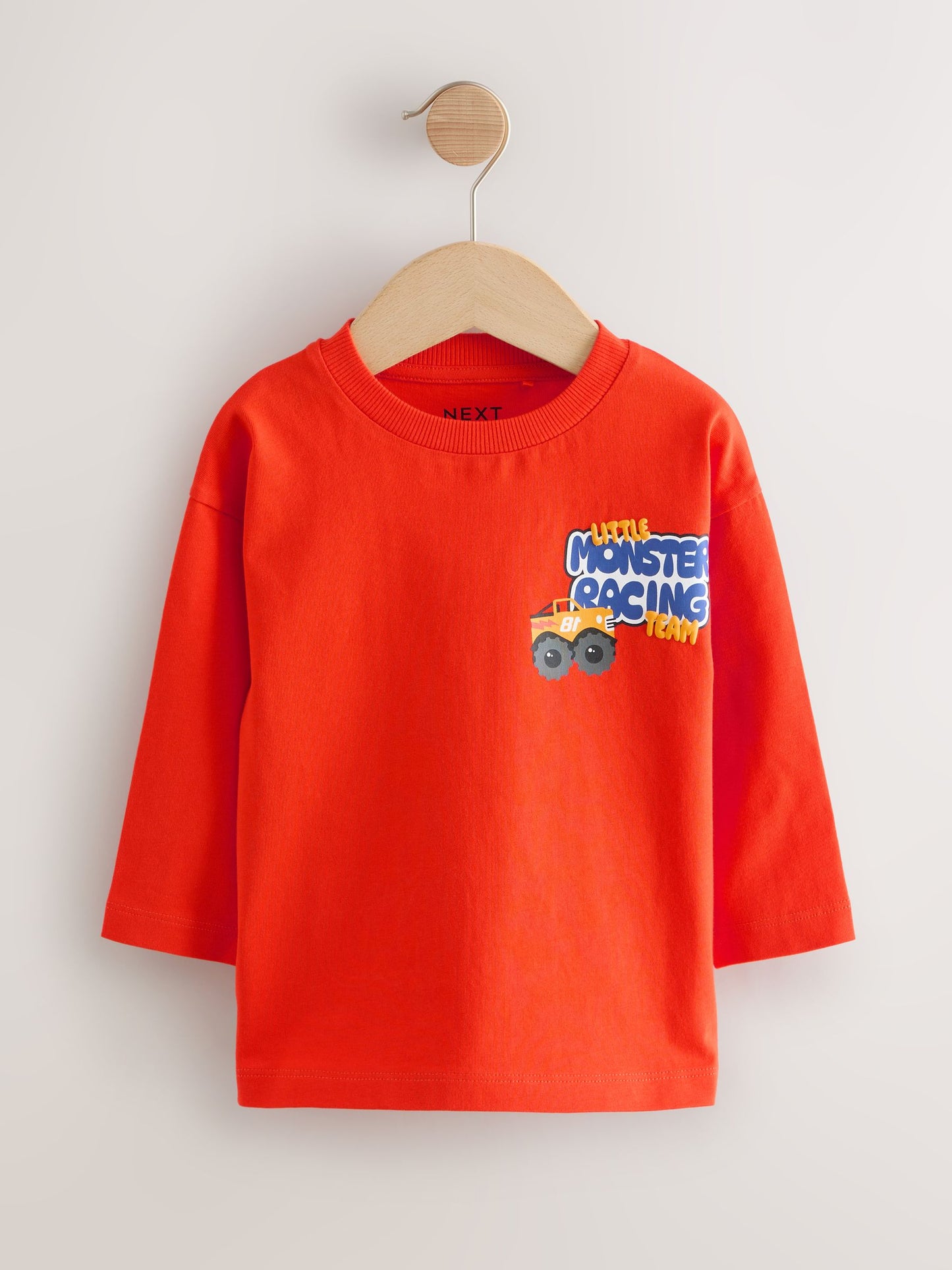 Red Monster Trucks Long Sleeve Graphic Print T-Shirts 3 Pack (3mths-7yrs) image 4