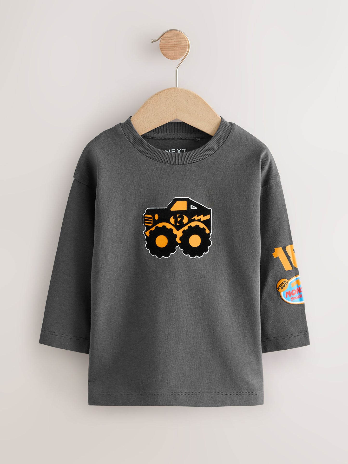 Red Monster Trucks Long Sleeve Graphic Print T-Shirts 3 Pack (3mths-7yrs) image 5