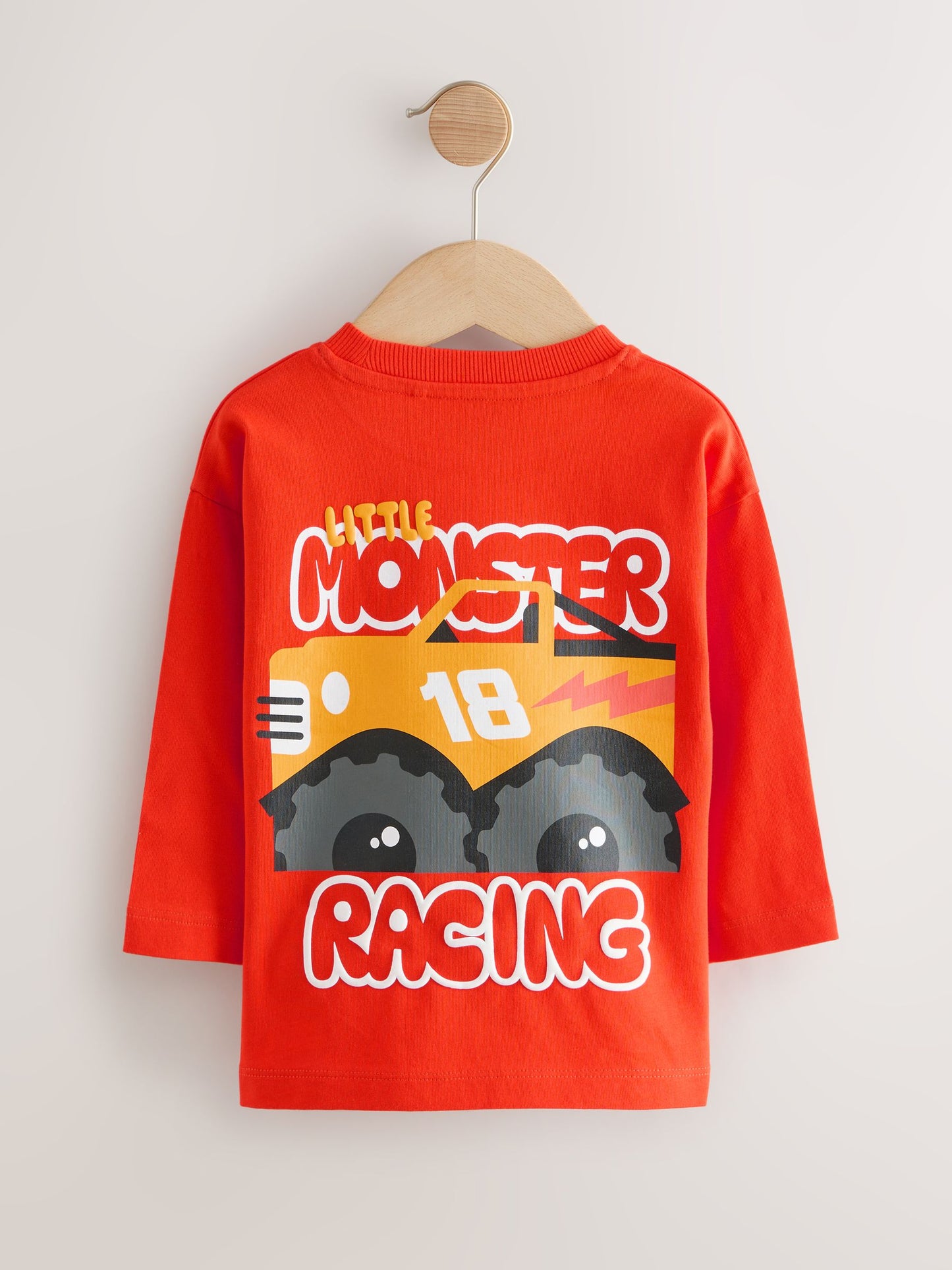 Red Monster Trucks Long Sleeve Graphic Print T-Shirts 3 Pack (3mths-7yrs) image 6