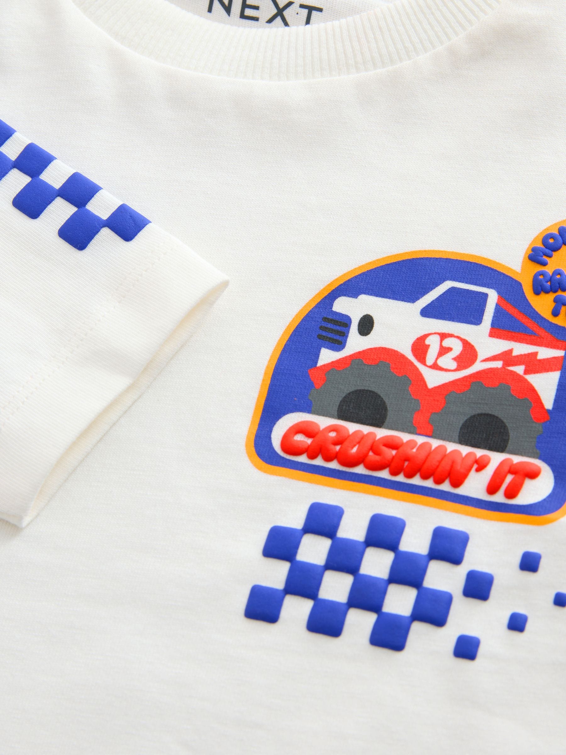 Red Monster Trucks Long Sleeve Graphic Print T-Shirts 3 Pack (3mths-7yrs) image 9