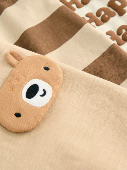 Dsiney Kidz - Brown Bear Long Sleeve Appliqué T-Shirts 3 Pack (3mths-7yrs) image 2