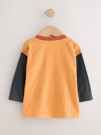 Ochre Yellow Woodland Long Sleeve Appliqué T-Shirts 3 Pack (3mths-7yrs) image 3