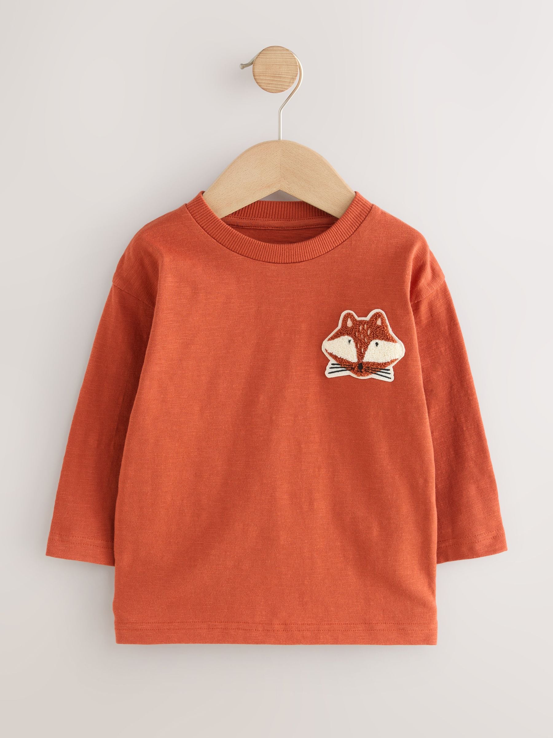 Ochre Yellow Woodland Long Sleeve Appliqué T-Shirts 3 Pack (3mths-7yrs) image 5