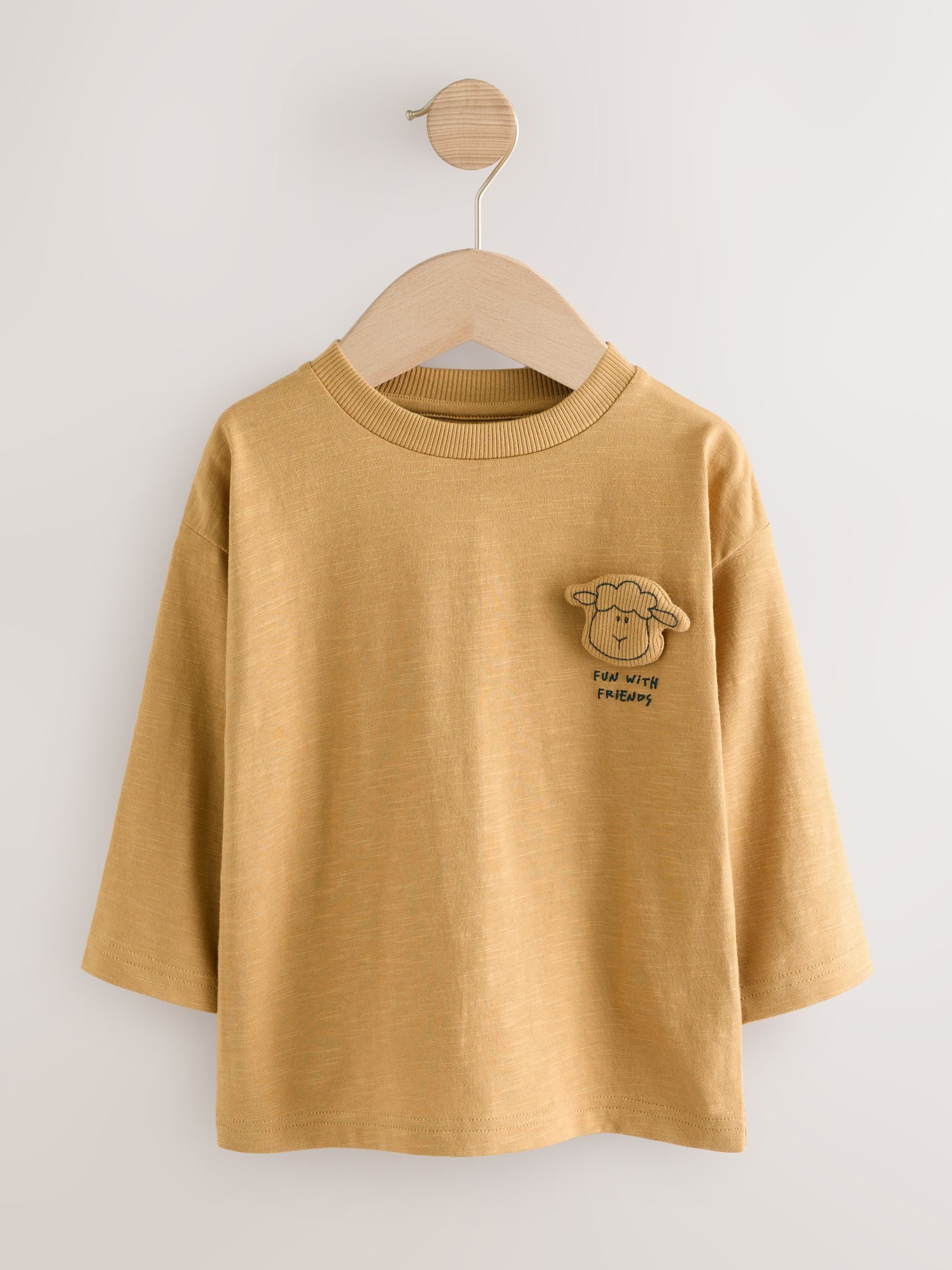 Blue/Brown Farm Long Sleeve Graphic Print T-Shirts 3 Pack (3mths-7yrs) image 5