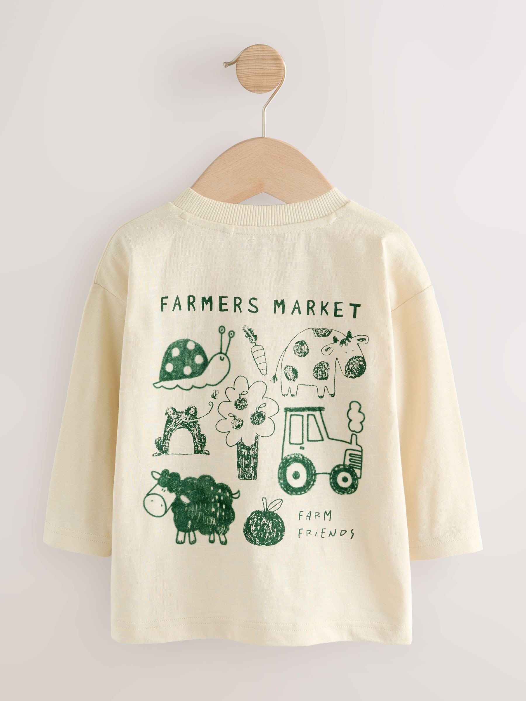Blue/Brown Farm Long Sleeve Graphic Print T-Shirts 3 Pack (3mths-7yrs) image 6