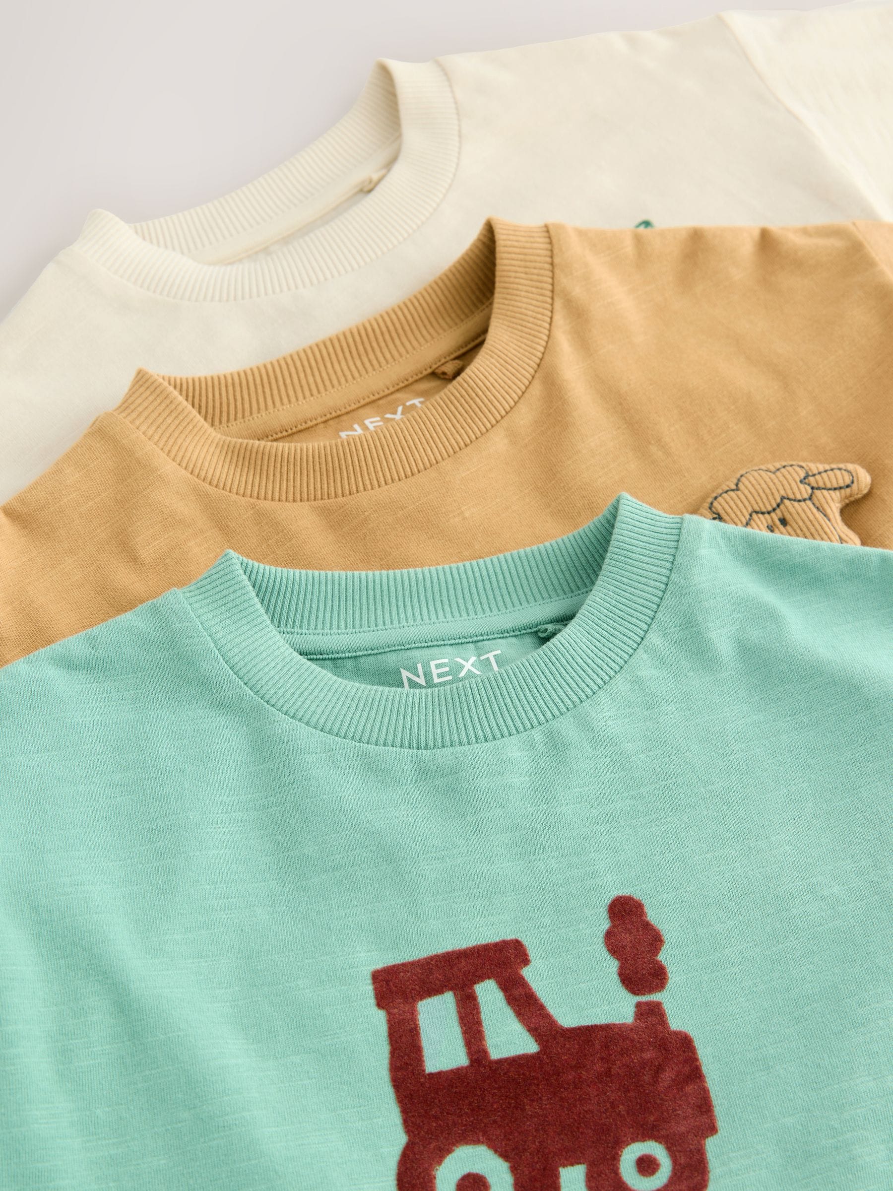 Blue/Brown Farm Long Sleeve Graphic Print T-Shirts 3 Pack (3mths-7yrs) image 8
