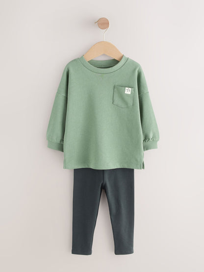 Dsiney Kidz - Sage Green Long Sleeve Top and Leggings Set (3mths-7yrs) image 4