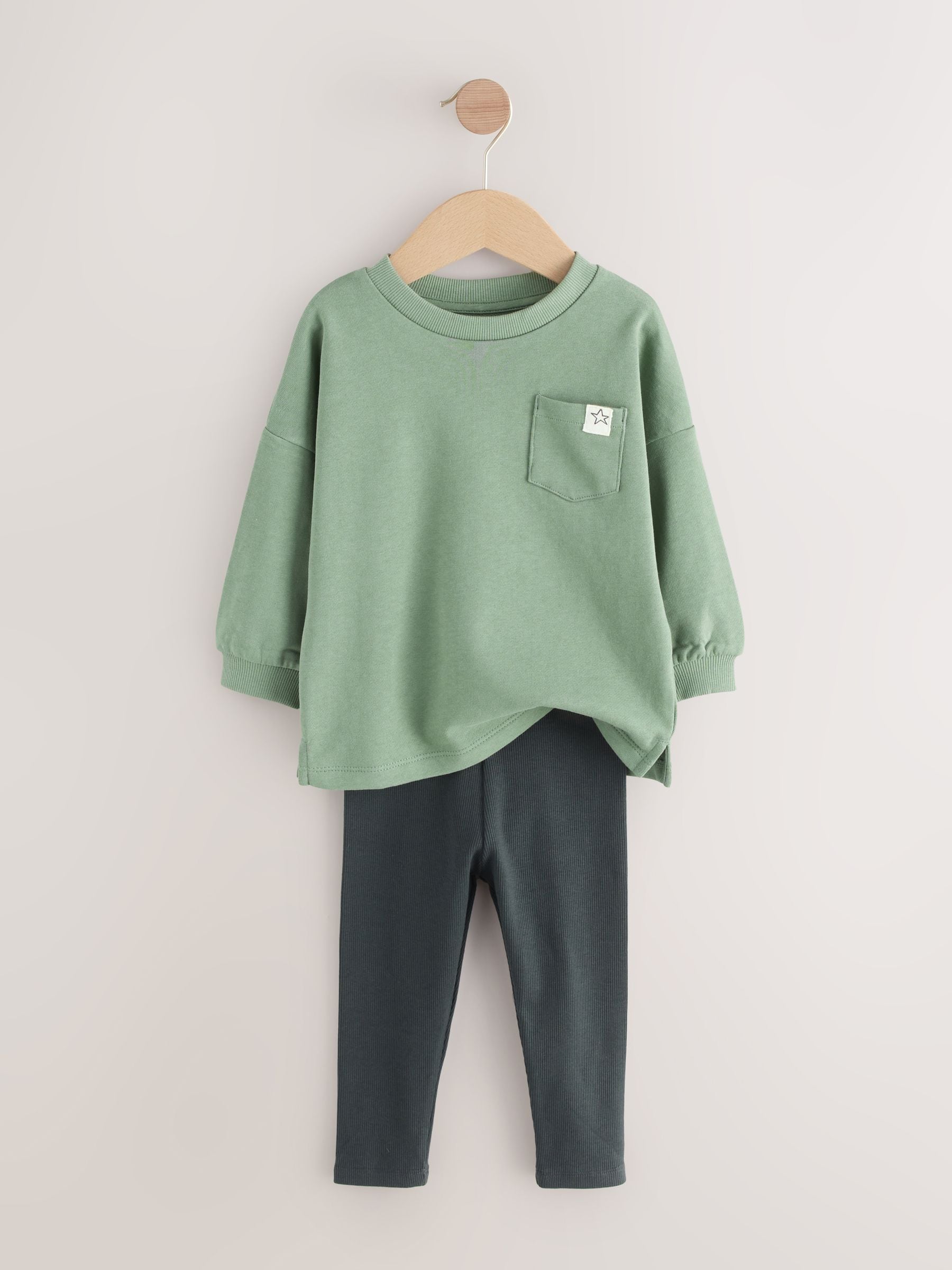 Dsiney Kidz - Sage Green Long Sleeve Top and Leggings Set (3mths-7yrs) image 5