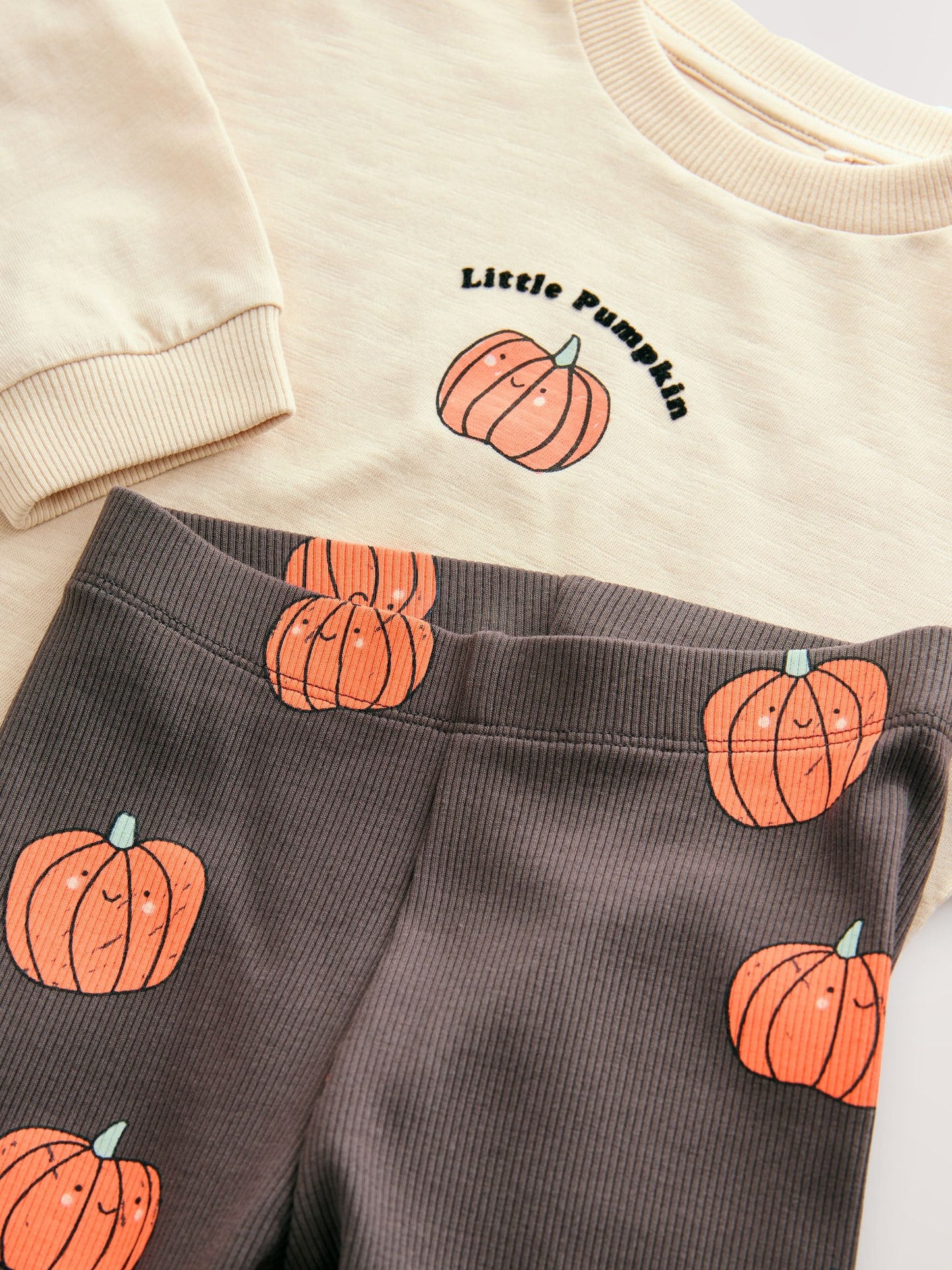 Neutral Little Pumpkin Halloween Long Sleeve Top and Leggings Set (3mths-7yrs) image 9