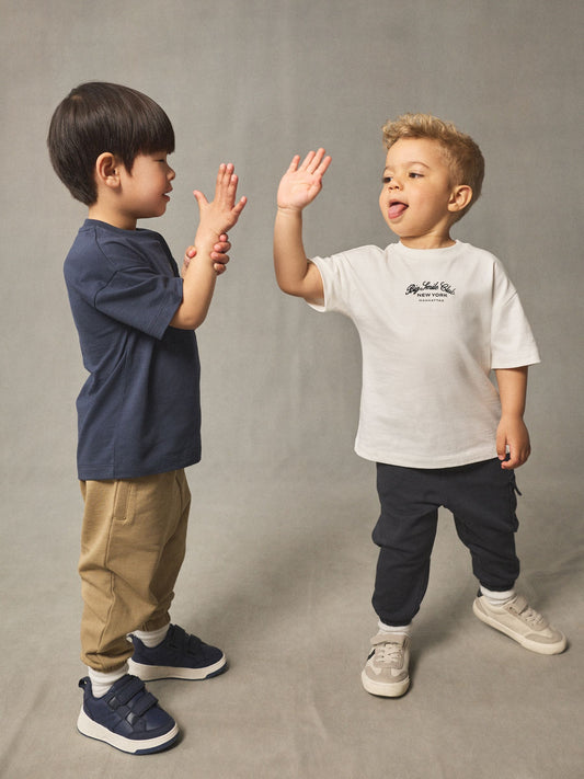 Navy/White Short Sleeve T-Shirt and Utility Joggers Set 2 Pack (3mths-7yrs) image 2