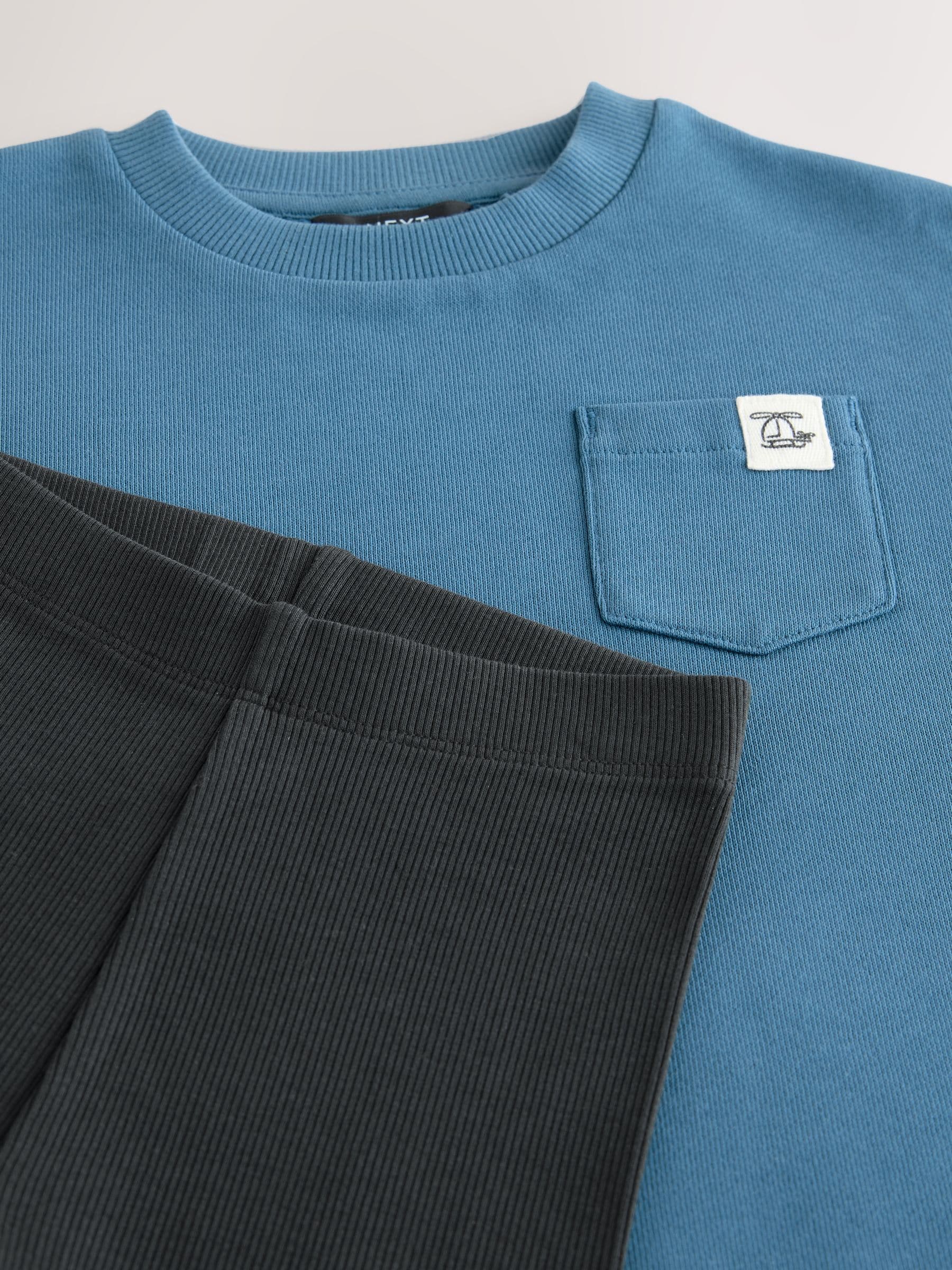 Blue/Stone/Green Long Sleeve Top and Leggings Set 3 Pack (3mths-7yrs) image 8