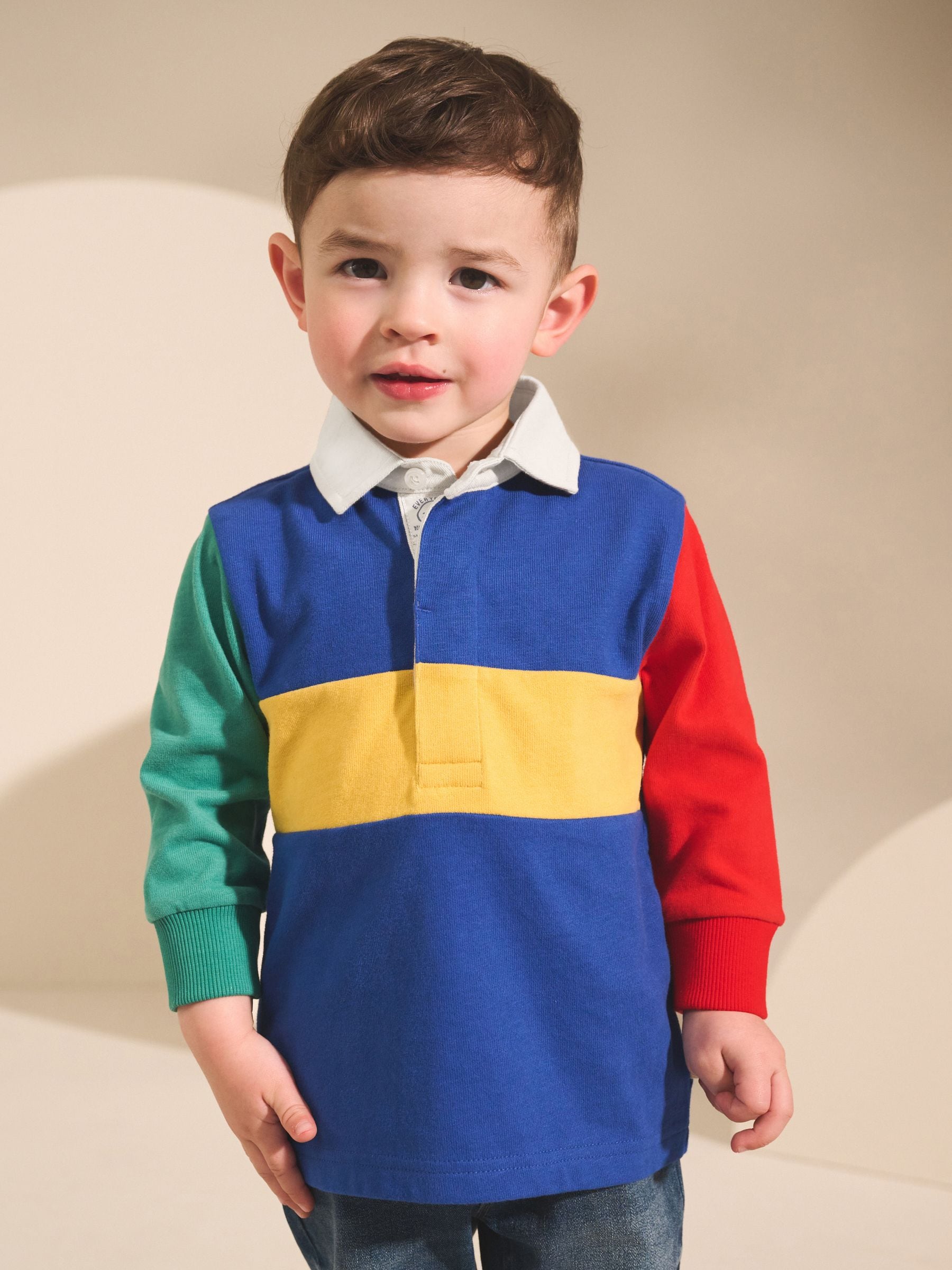 Dsiney Kidz - Multi Hotchpotch Long Sleeve Rugby Polo Shirt (3mths-7yrs) image 1