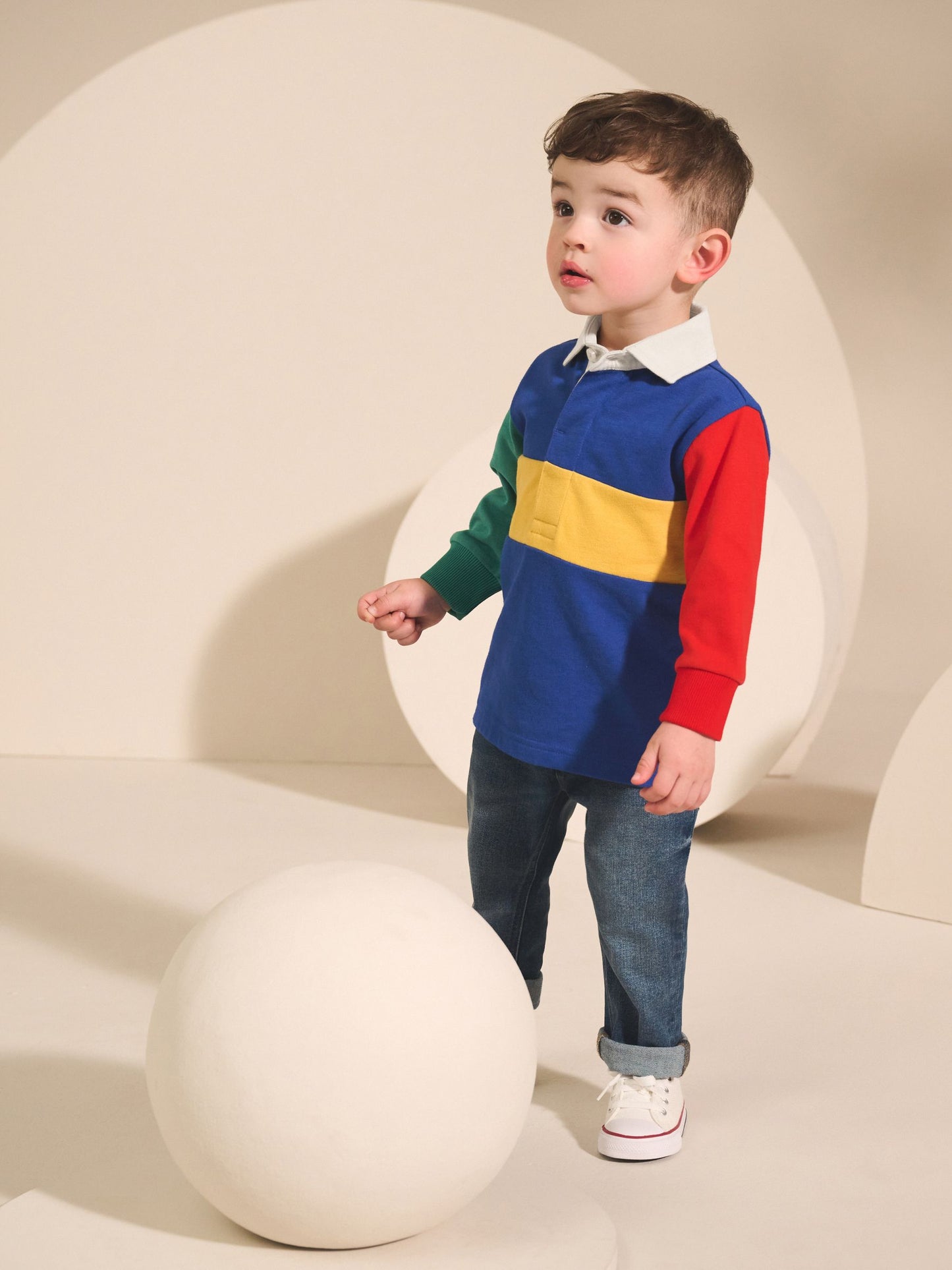Dsiney Kidz - Multi Hotchpotch Long Sleeve Rugby Polo Shirt (3mths-7yrs) image 2