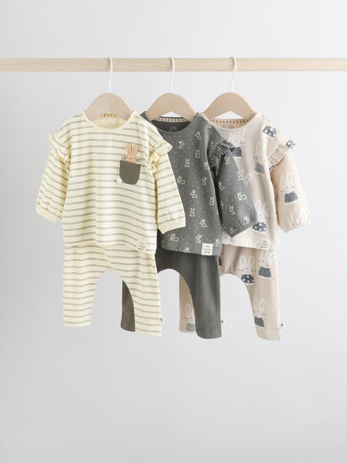Dsiney Kidz - Grey/Cream Character Long Sleeve Top And Leggings Set 6 Piece (0mths-3yrs) image 1