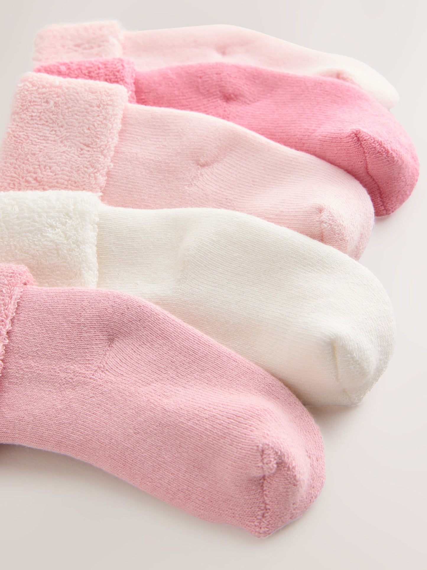 Pink Baby Towel Socks 5 Pack image 3