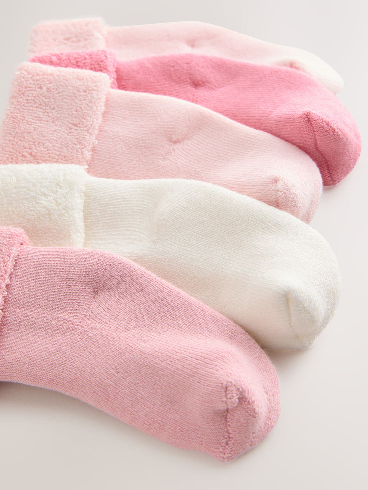 Pink Baby Towel Socks 5 Pack image 3