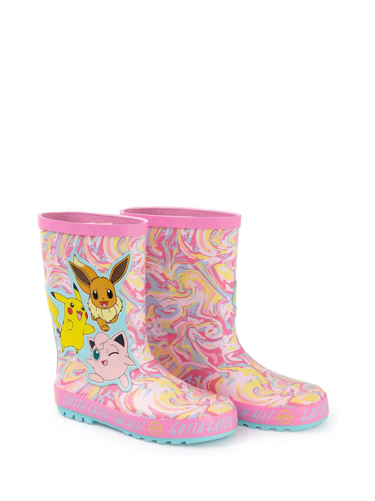 Vanilla Underground Pink Kids Pokemon Wellies with Handles image 2