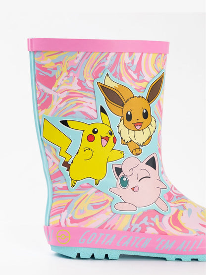 Vanilla Underground Pink Kids Pokemon Wellies with Handles image 5