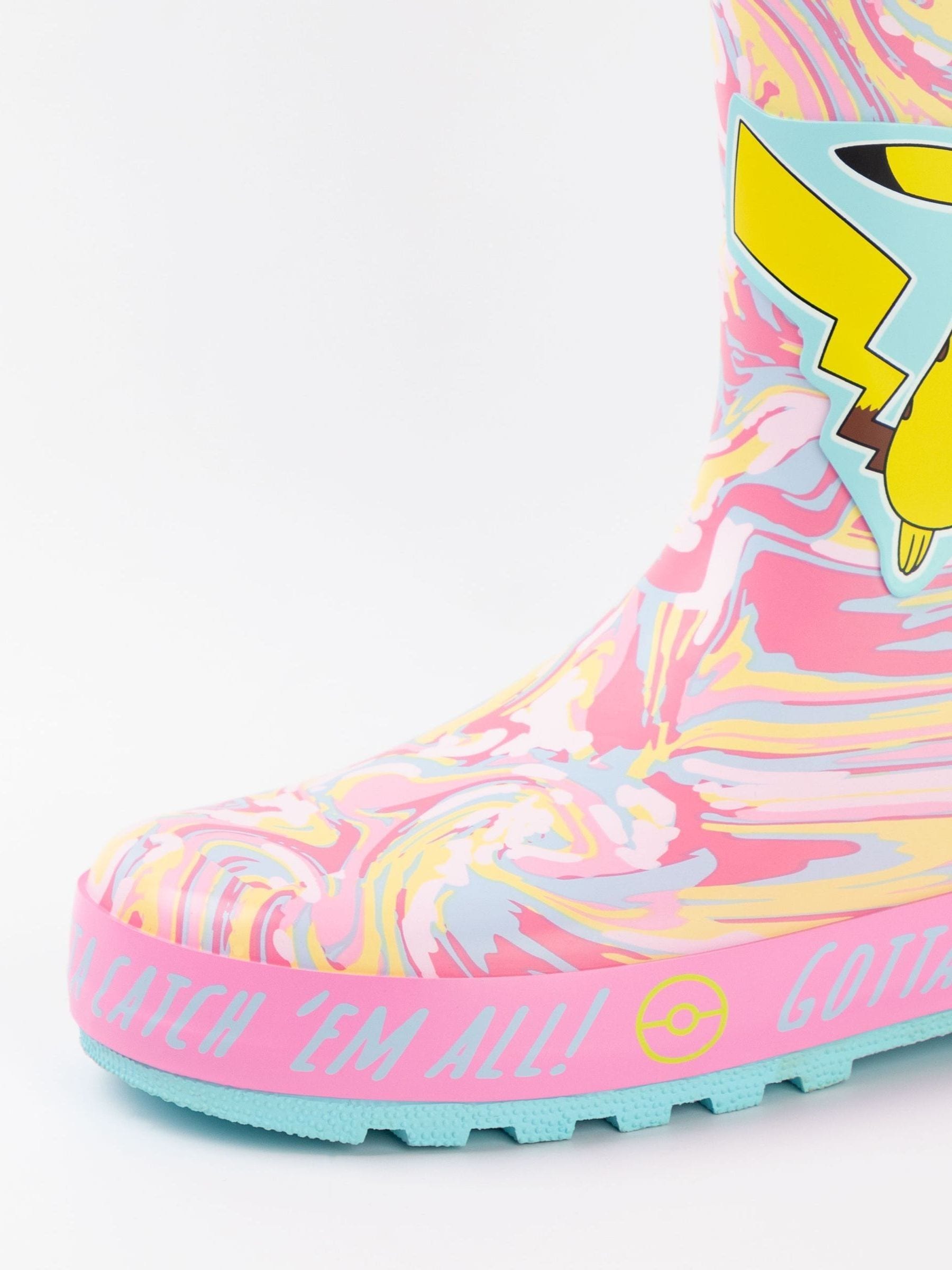 Vanilla Underground Pink Kids Pokemon Wellies with Handles image 6