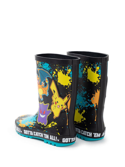 Vanilla Underground Black Kids Pokemon Wellies with Handles image 3
