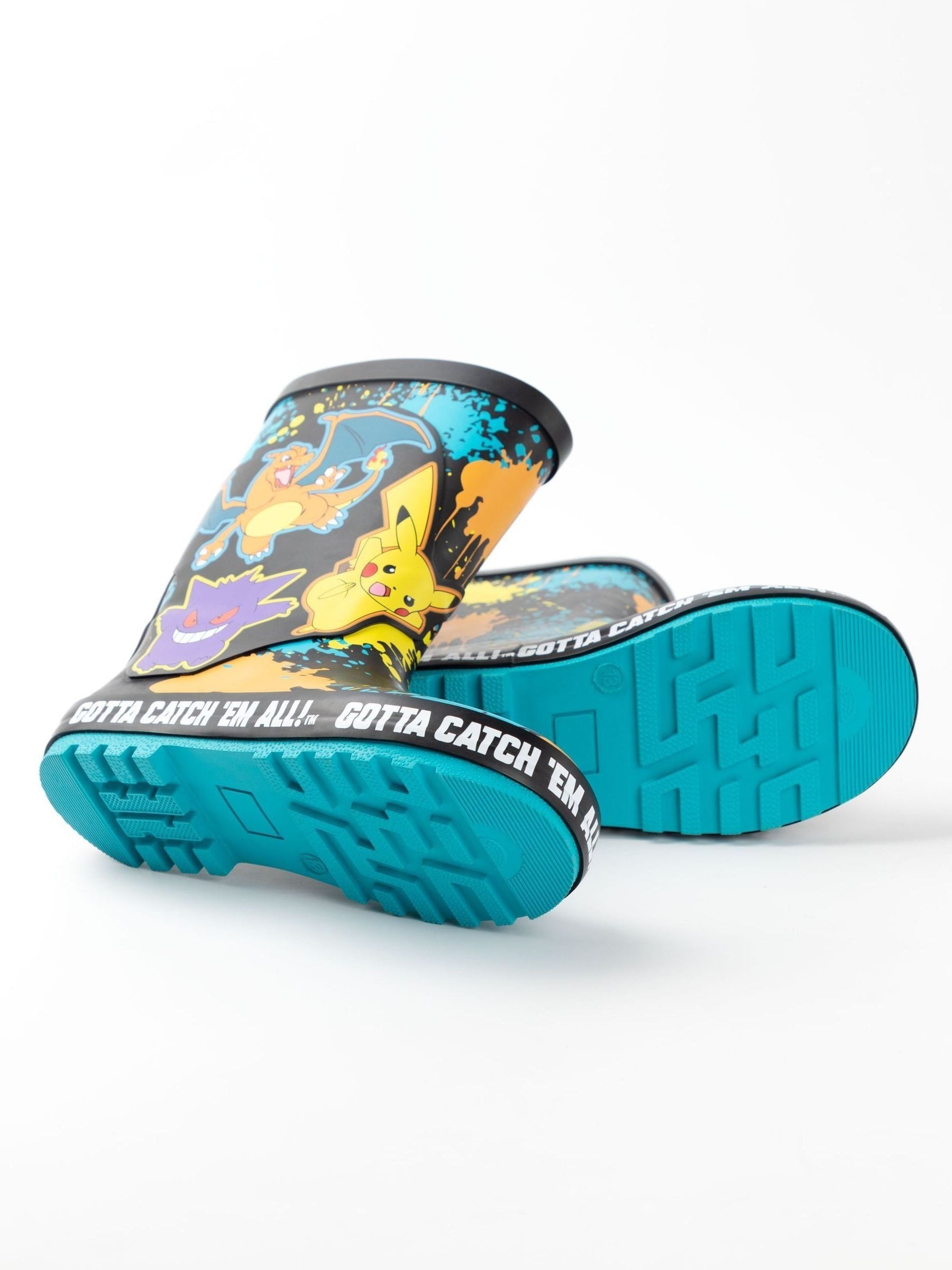 Vanilla Underground Black Kids Pokemon Wellies with Handles image 4