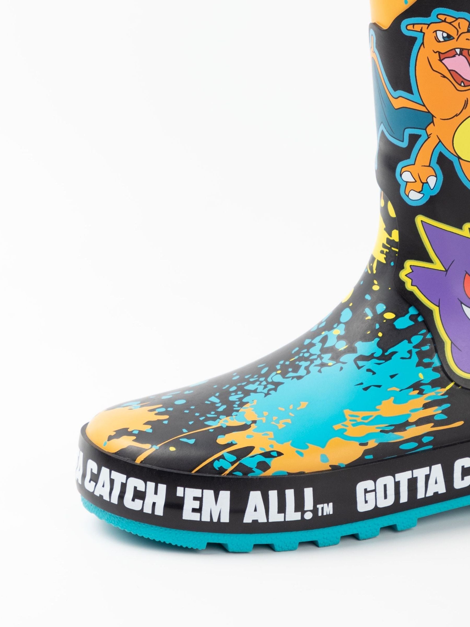 Vanilla Underground Black Kids Pokemon Wellies with Handles image 5