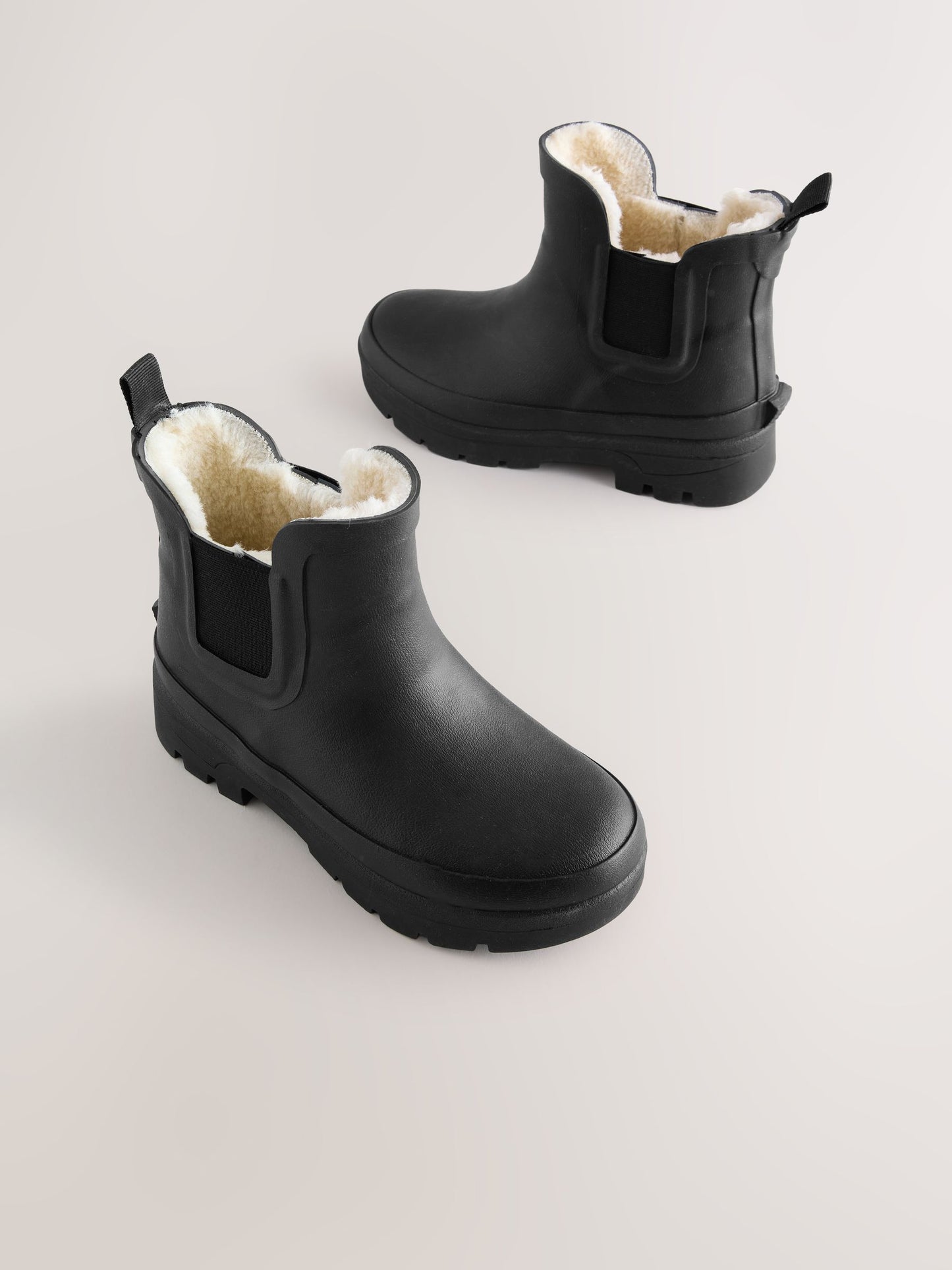 Black Warm Lined Ankle Wellies image 1