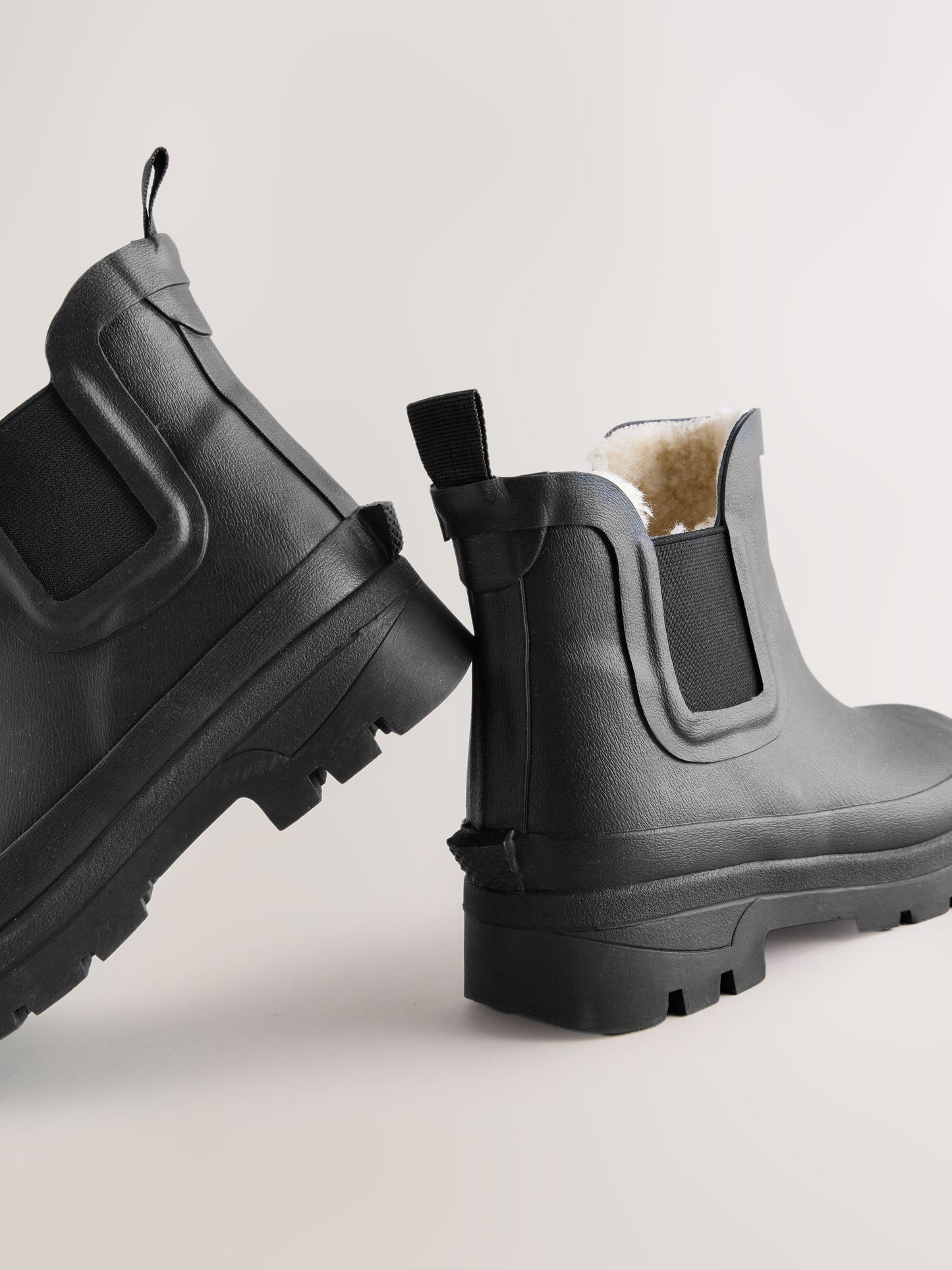 Black Warm Lined Ankle Wellies image 3