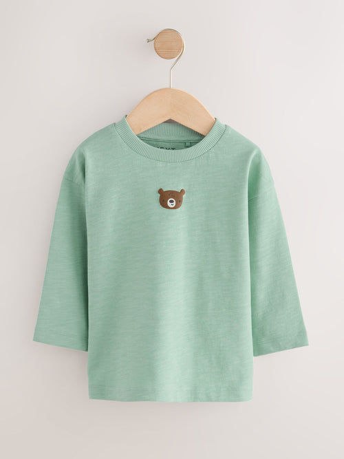 Mineral Green Long Sleeves Semi Plain T-Shirt (3mths-7yrs) image 1