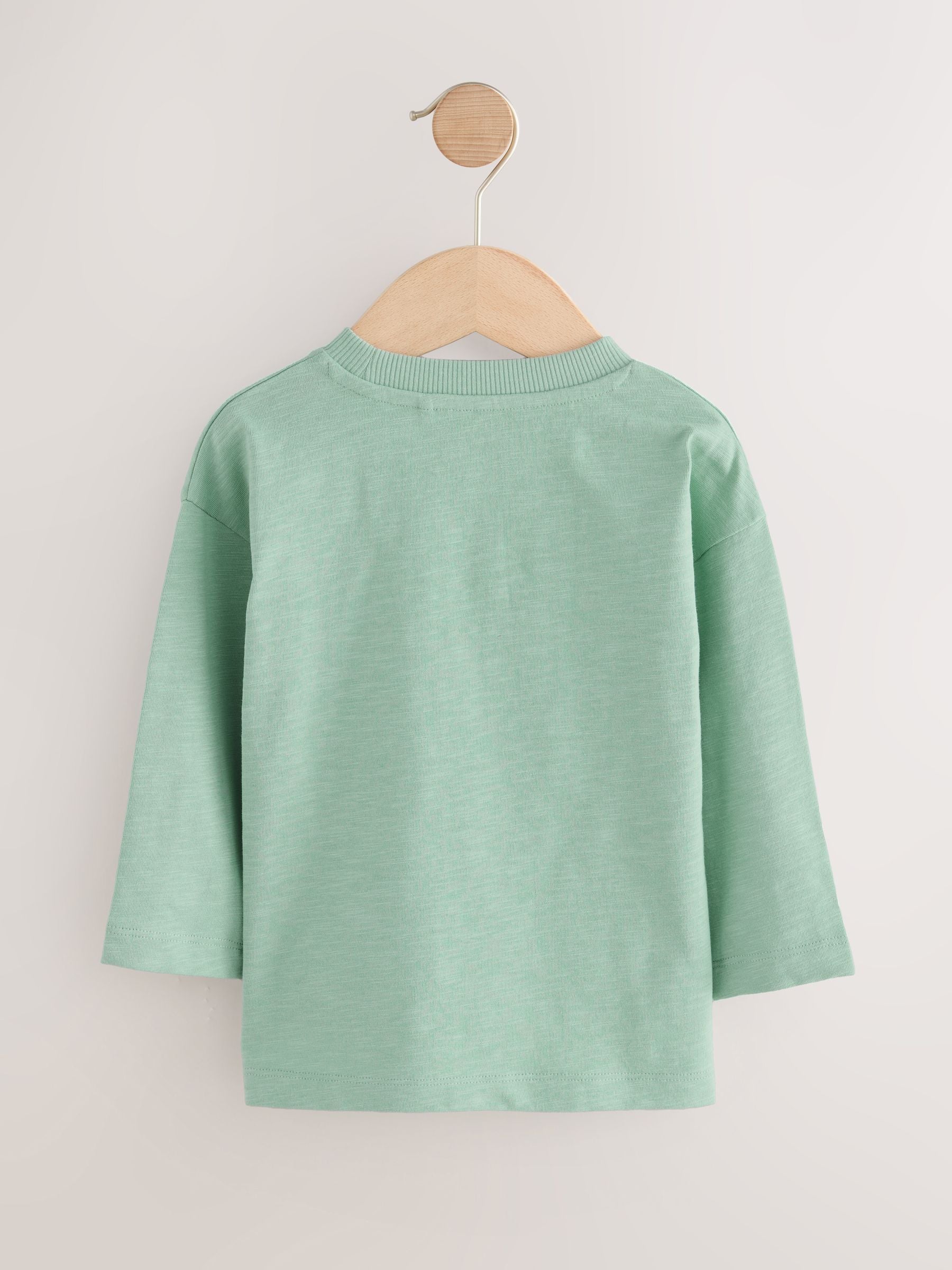 Mineral Green Long Sleeves Semi Plain T-Shirt (3mths-7yrs) image 3