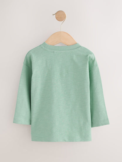 Mineral Green Long Sleeves Semi Plain T-Shirt (3mths-7yrs) image 3