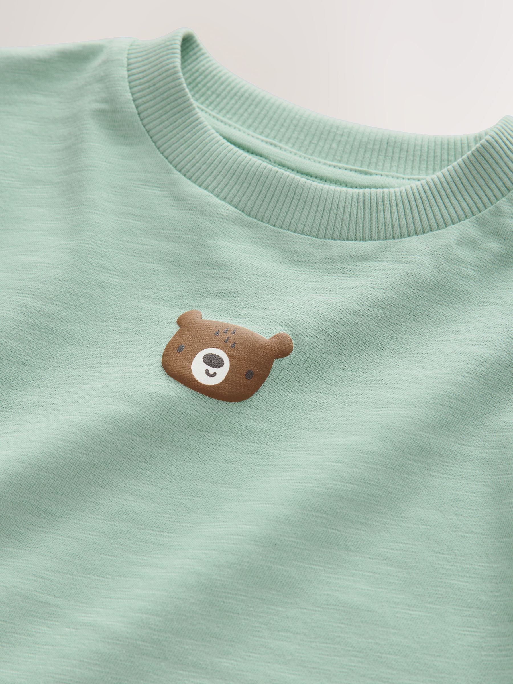 Mineral Green Long Sleeves Semi Plain T-Shirt (3mths-7yrs) image 4