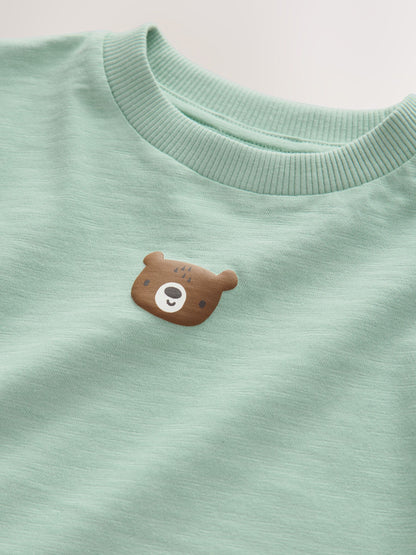 Mineral Green Long Sleeves Semi Plain T-Shirt (3mths-7yrs) image 4