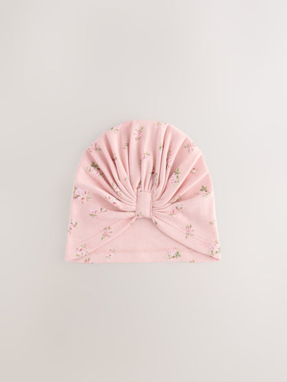 Pink 2 Pack Baby Turbans (0-18mths) image 3
