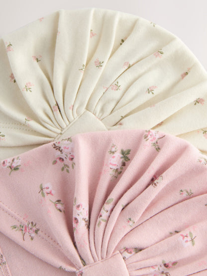 Pink 2 Pack Baby Turbans (0-18mths) image 5