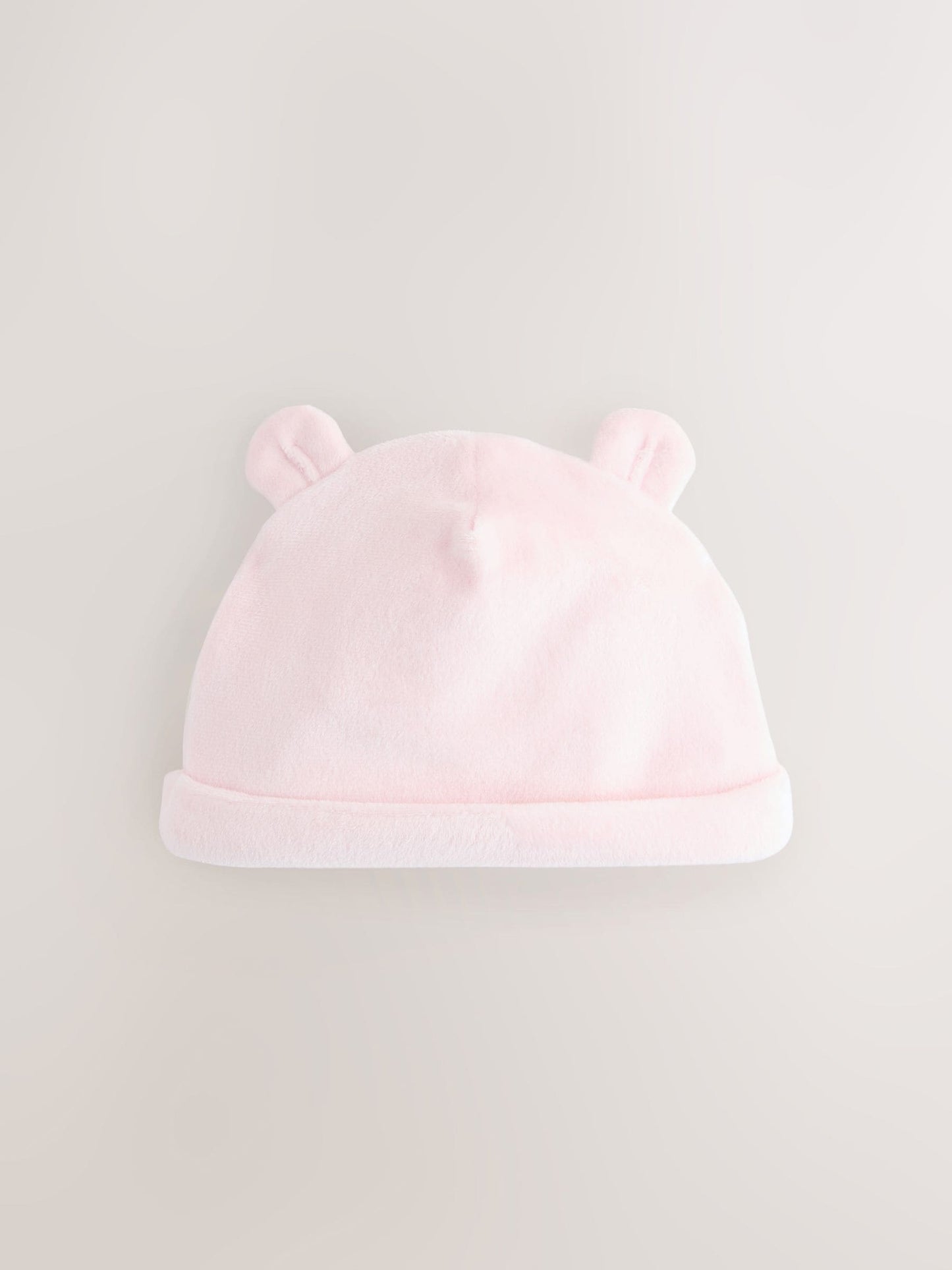 Pink Baby Velour Beanies 2 Pack (0-12mths)