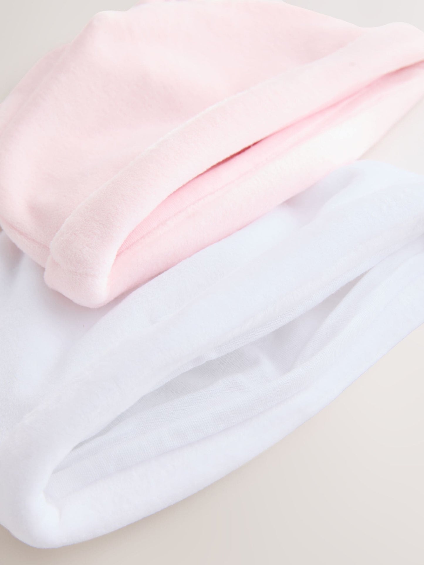 Pink Baby Velour Beanies 2 Pack (0-12mths)