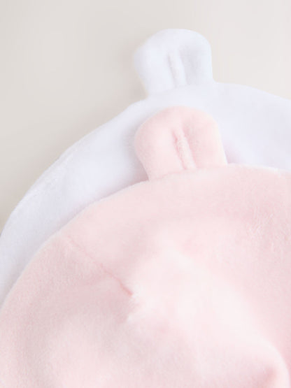 Pink Baby Velour Beanies 2 Pack (0-12mths)