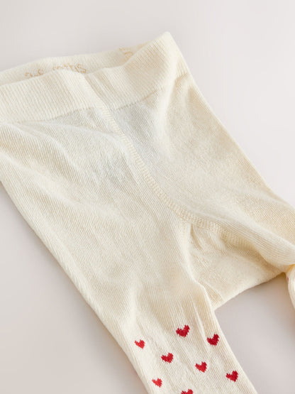Ecru Christmas Bow Baby Tights (0mths-2yrs)