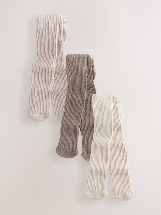 Chocolate Brown Baby Tights 3 Pack (0mths-2yrs) image 1